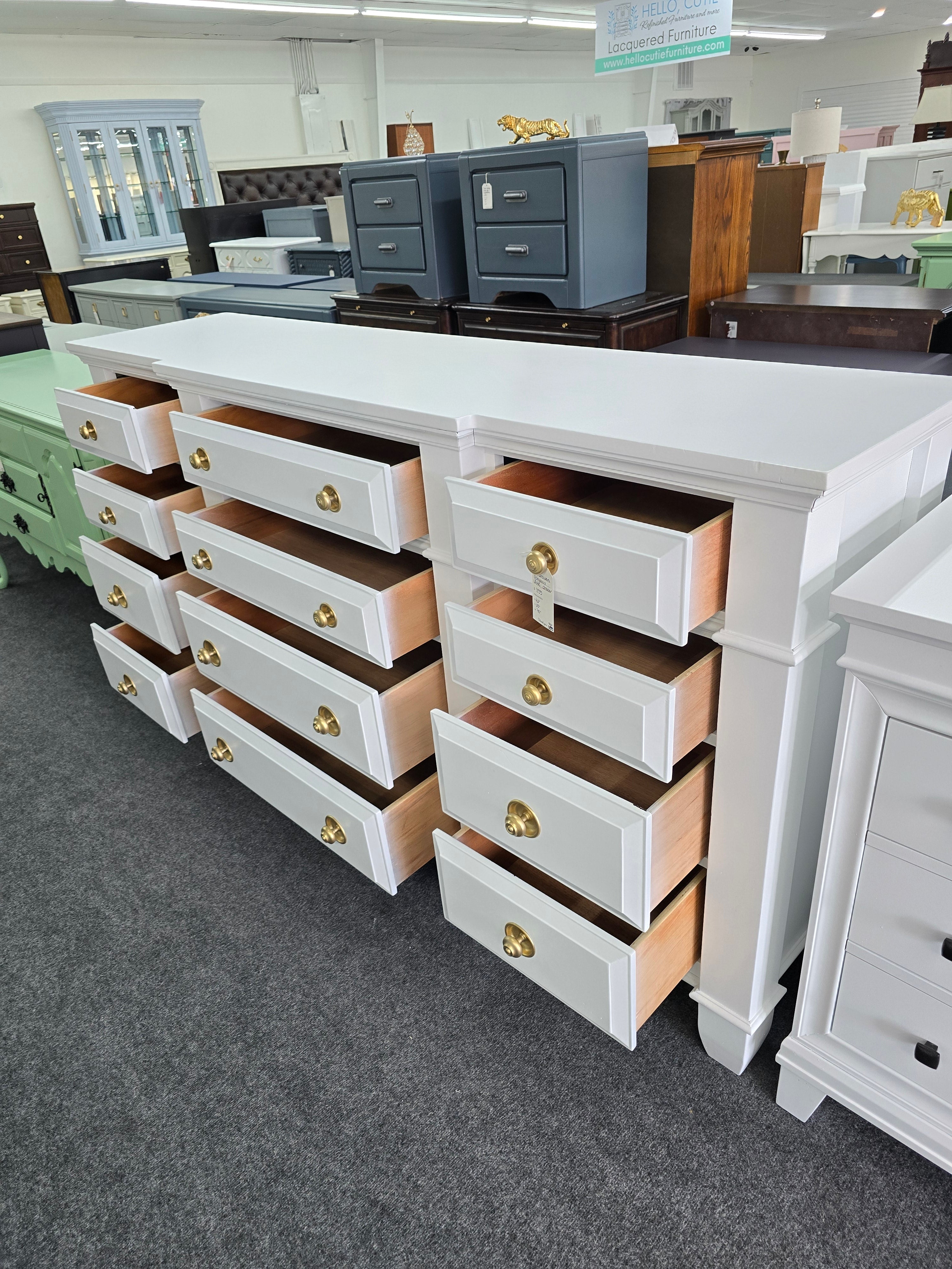 12 drawers big white dresser