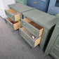 Pewter green farmhouse pair of nightstands
