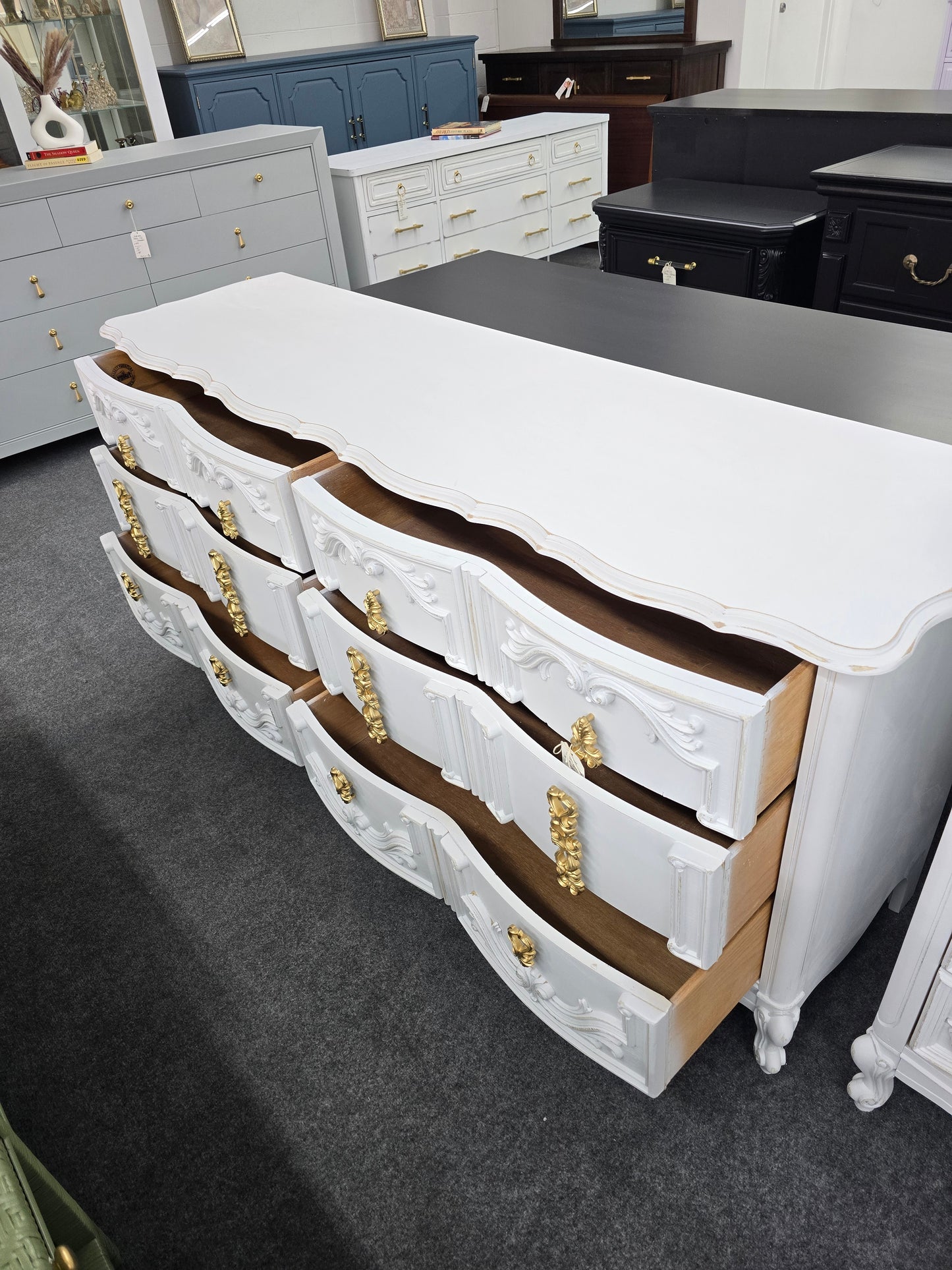Bassett white Distressed dresser