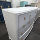 White lacquered 10 drawers dresser