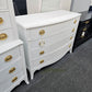 Solid wood white Distressed bowfront dresser
