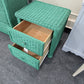 Green wicker nightstand