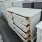 8 drawers gray dresser - solid wood