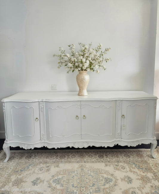 Antique white Distressed long buffet