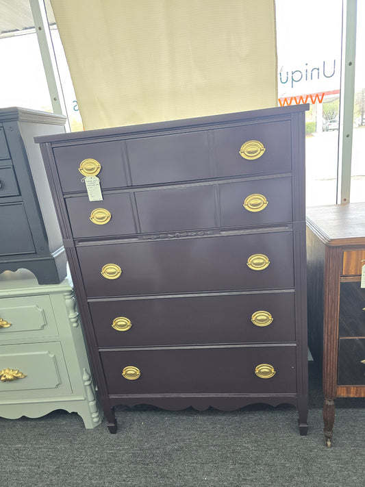 Vintage solid wood Regency purple chest