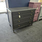 Solid wood 4 drawers graphite colored dresser