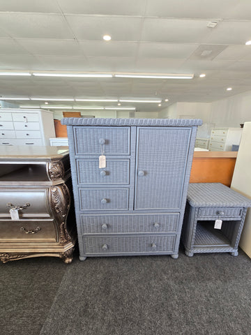 Dark gray wicker chest/armoire