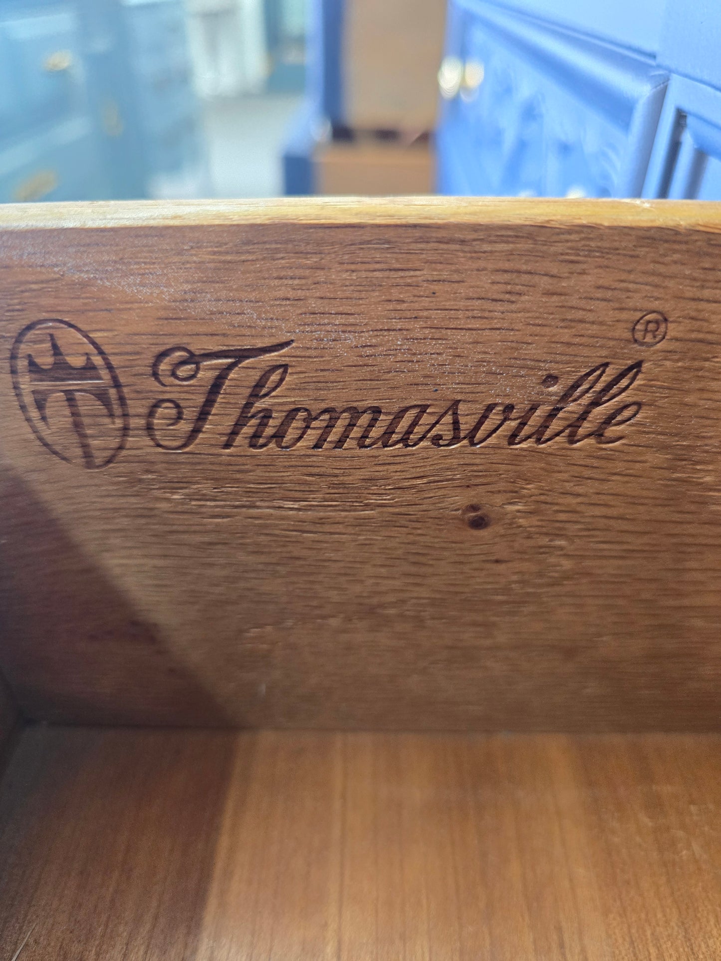 Thomasville navy blue Regency chest