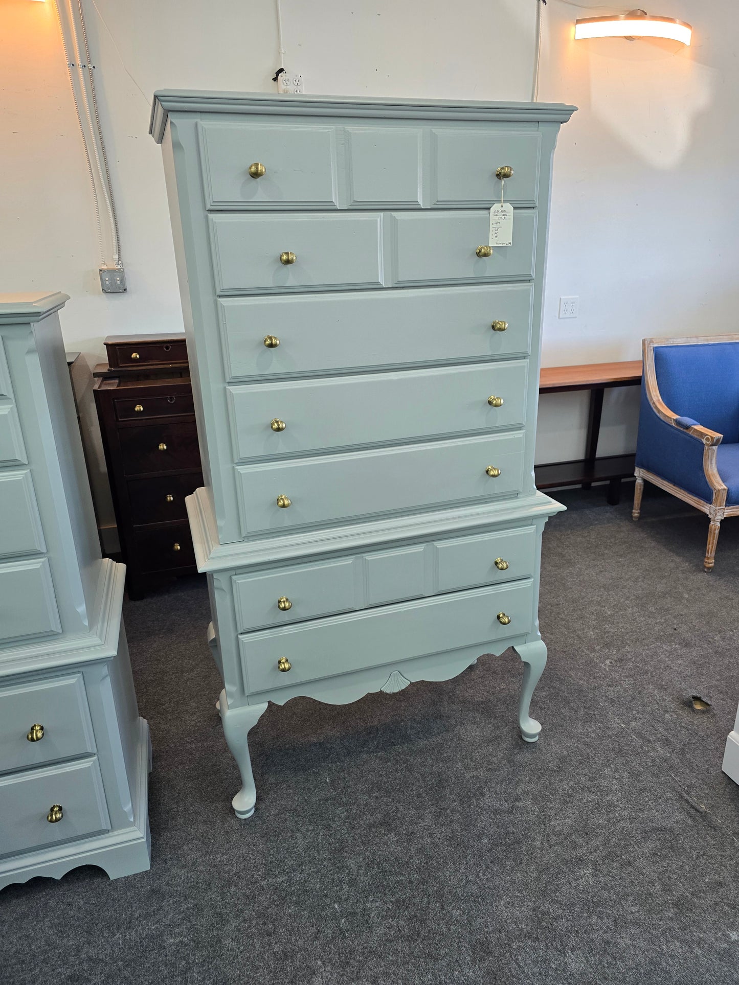 Kincaid solid wood tall gray chest