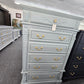 6 drawers pale green chest