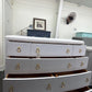 White lacquered 10 drawers dresser