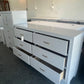 Super cute gray lacquer 6 drawers dresser