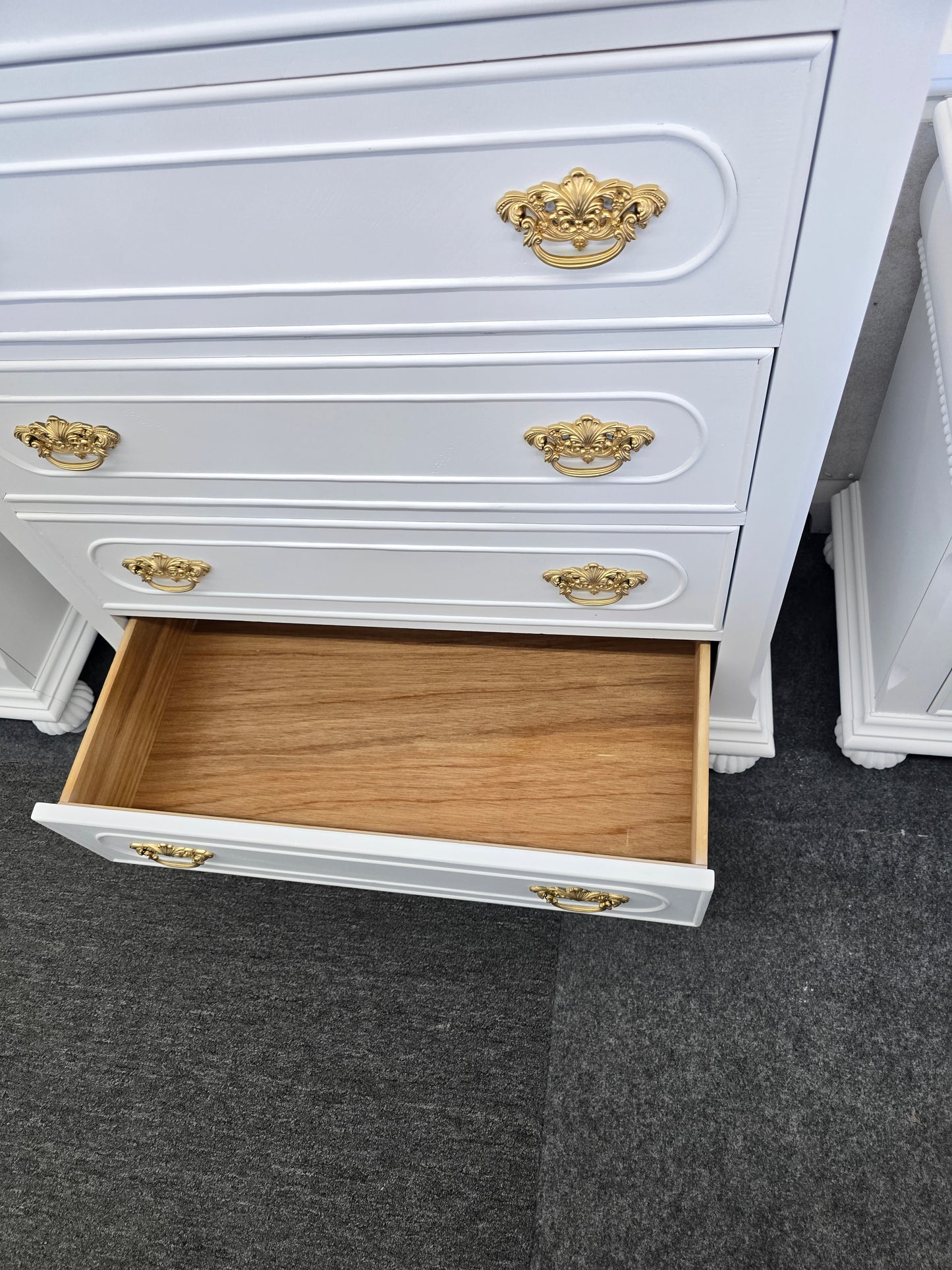 Solid wood cute white chest
