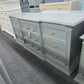 Bassett vintage green gray dresser