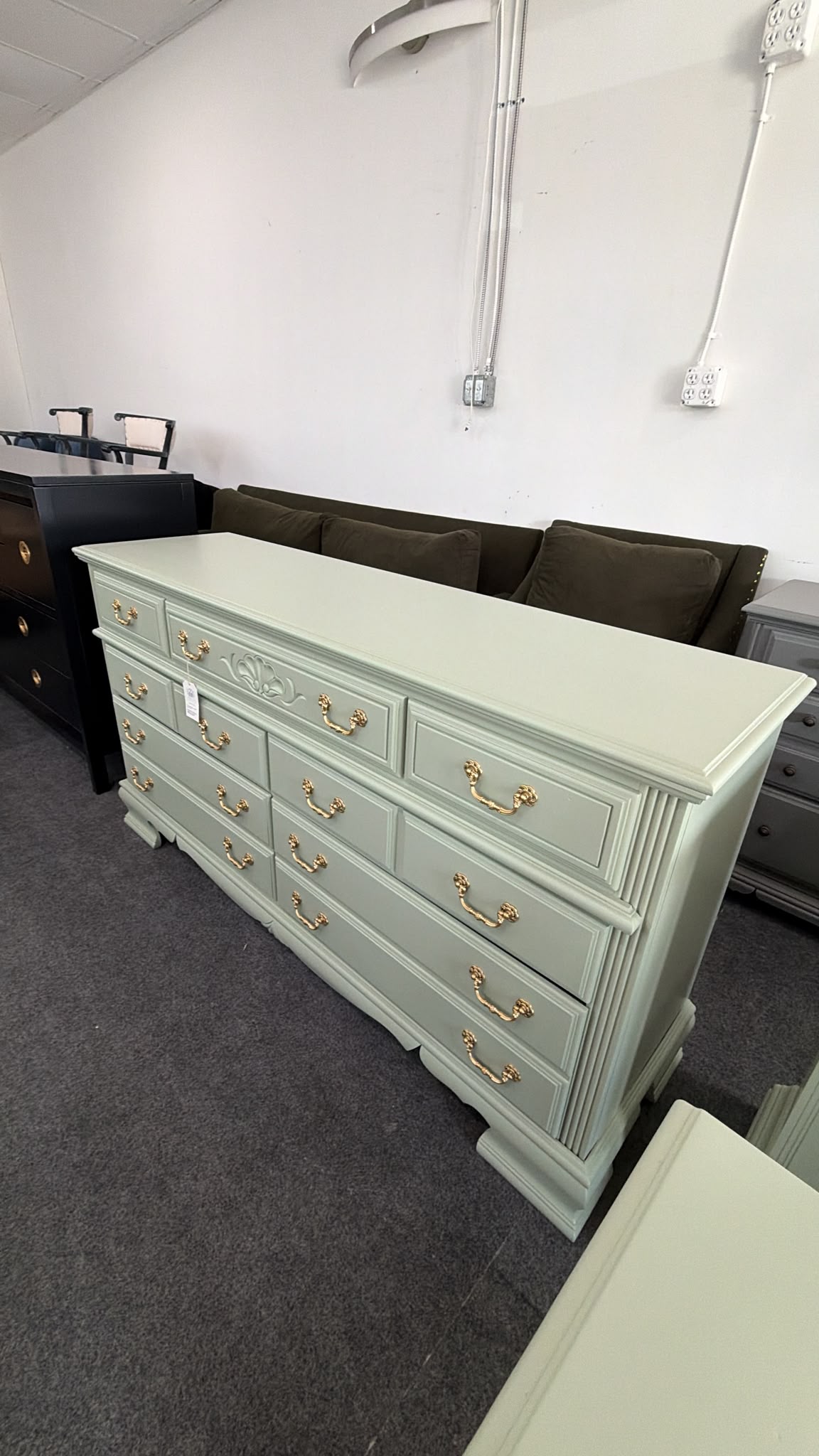 Green vintage 7 drawers dresser