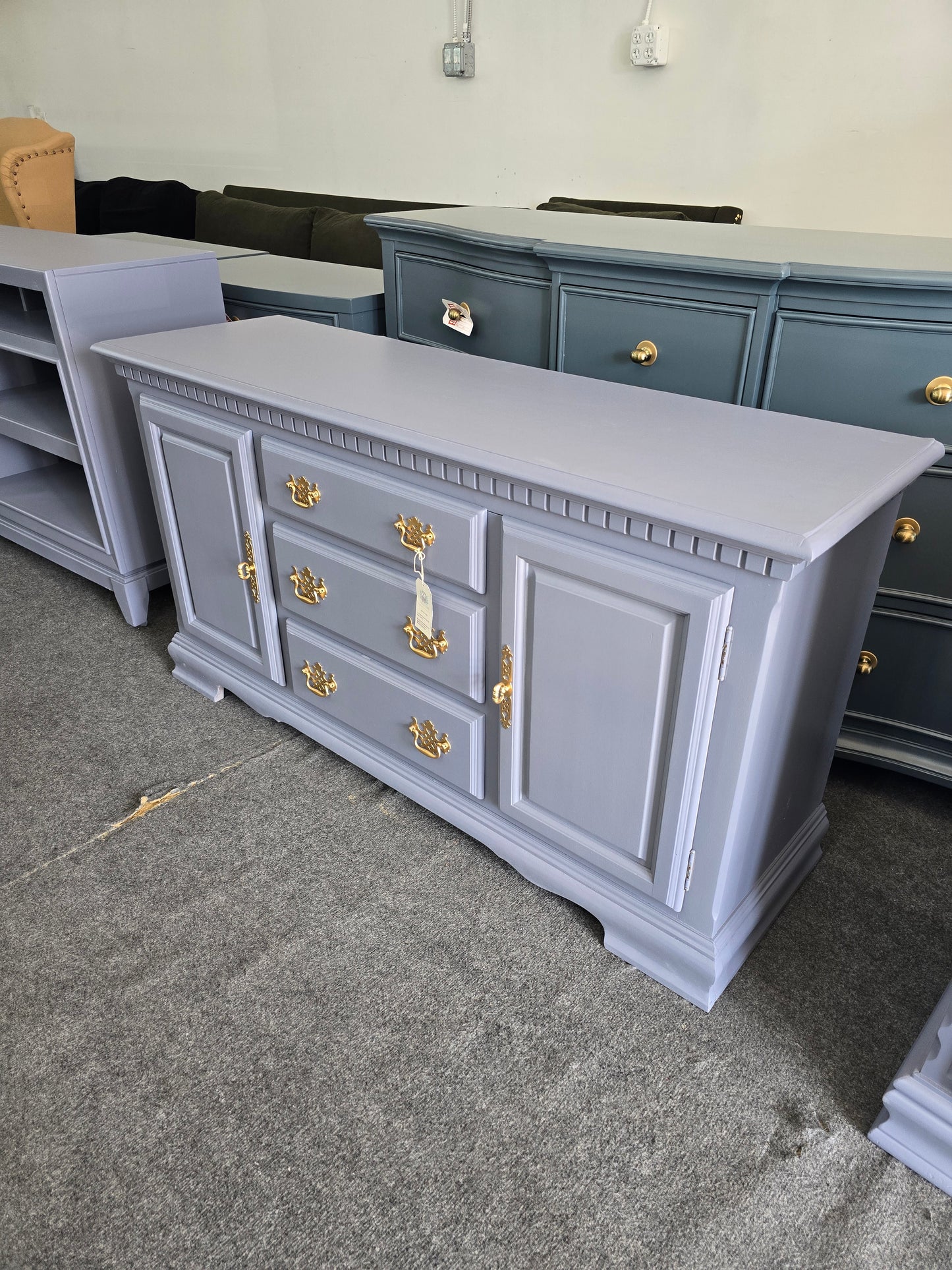Vintage blue gray cabinet