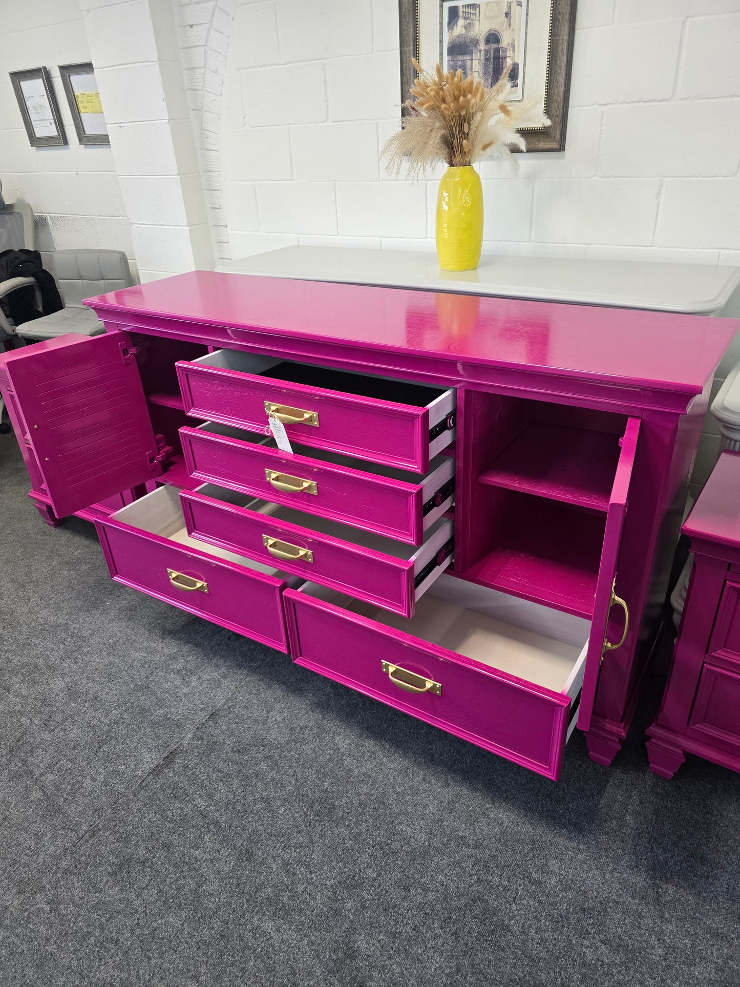 Gorgeous pink lacquered dresser