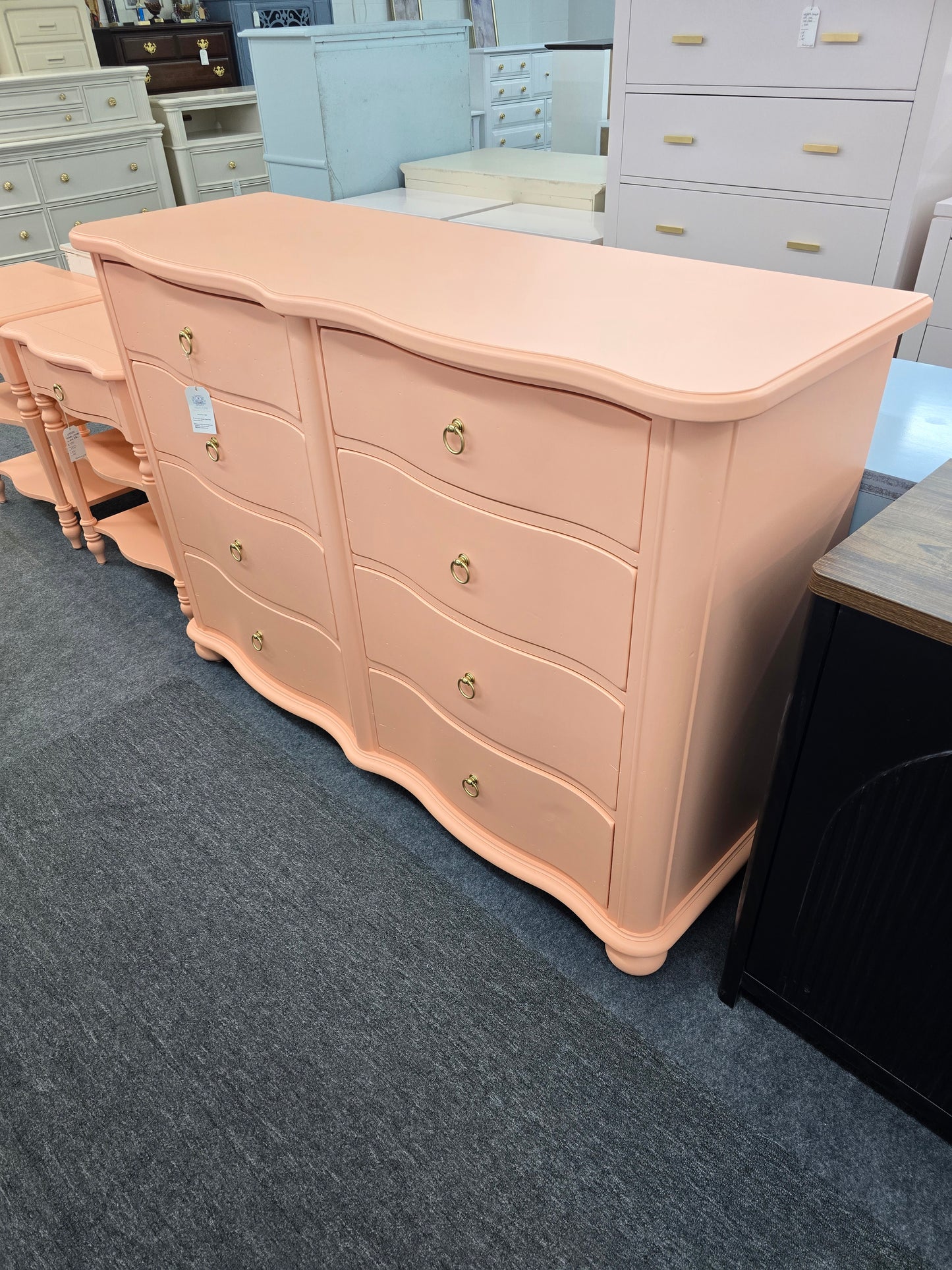 Stanley soft orange lacquered dresser