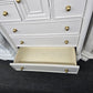 Cream tall 8 drawers 1 door chest