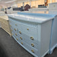 Baby blue Lacquered bowfront dresser
