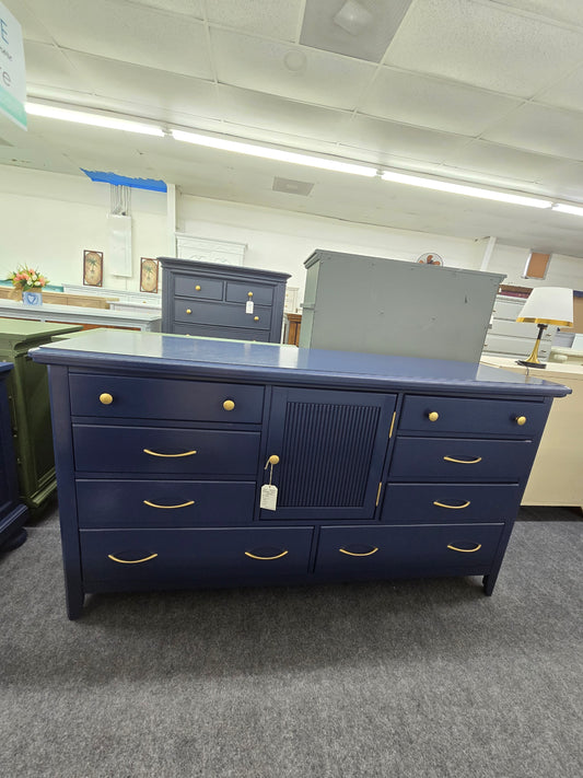 Navy solid wood 8 drawers 1 door dresser