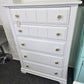 Solid wood white 5 drawers chest