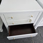 Super cute white lacquered pair of nightstands