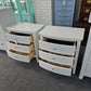 Gorgeous white bowfront pair of nightstands