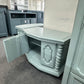 Vintage pair of teal end tables