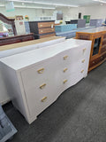 Pale pink 9 drawers dresser