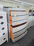 Dixie bowfront gray chest