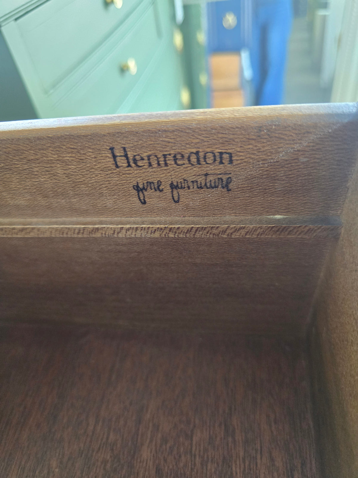 Henredon navy blue Lacquered chest