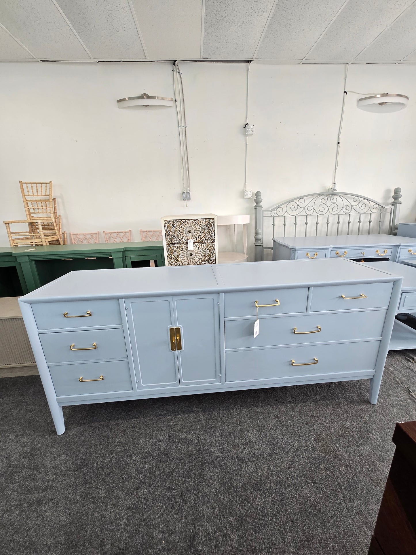 MCM drexel blue dresser