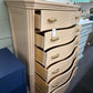 Gorgeous curved beige lacquered chest