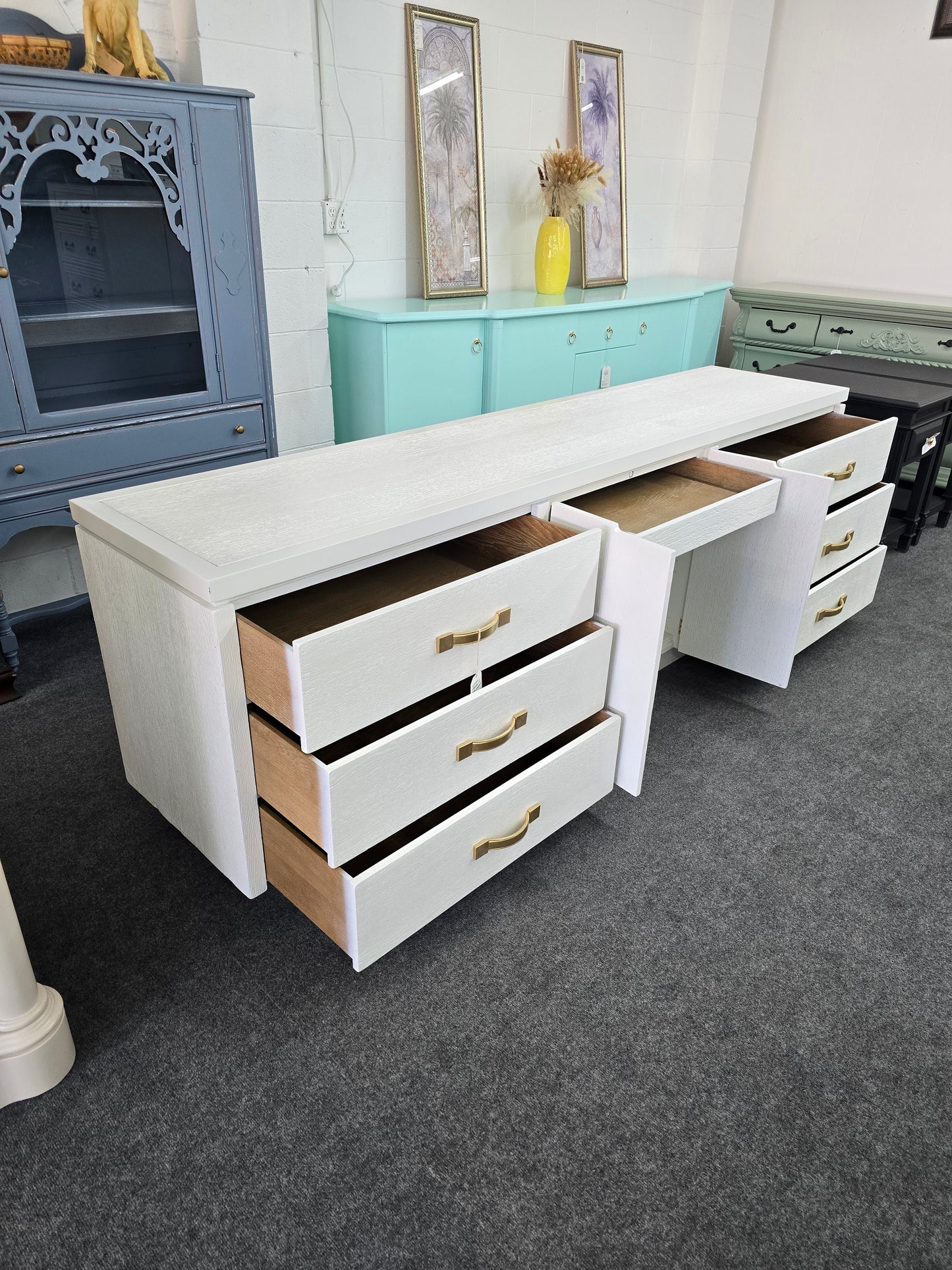 Hickory alabaster lacquered sideboard