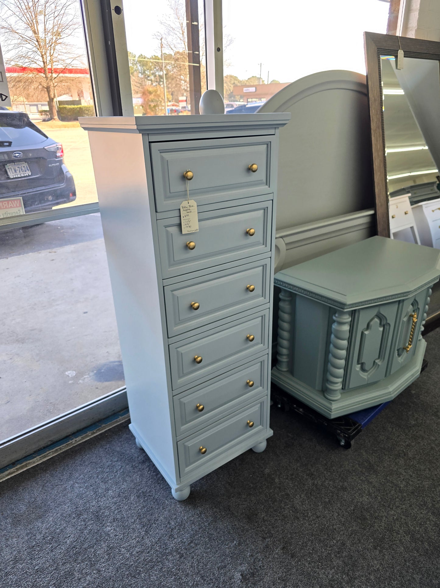 Baby blue lingerie chest