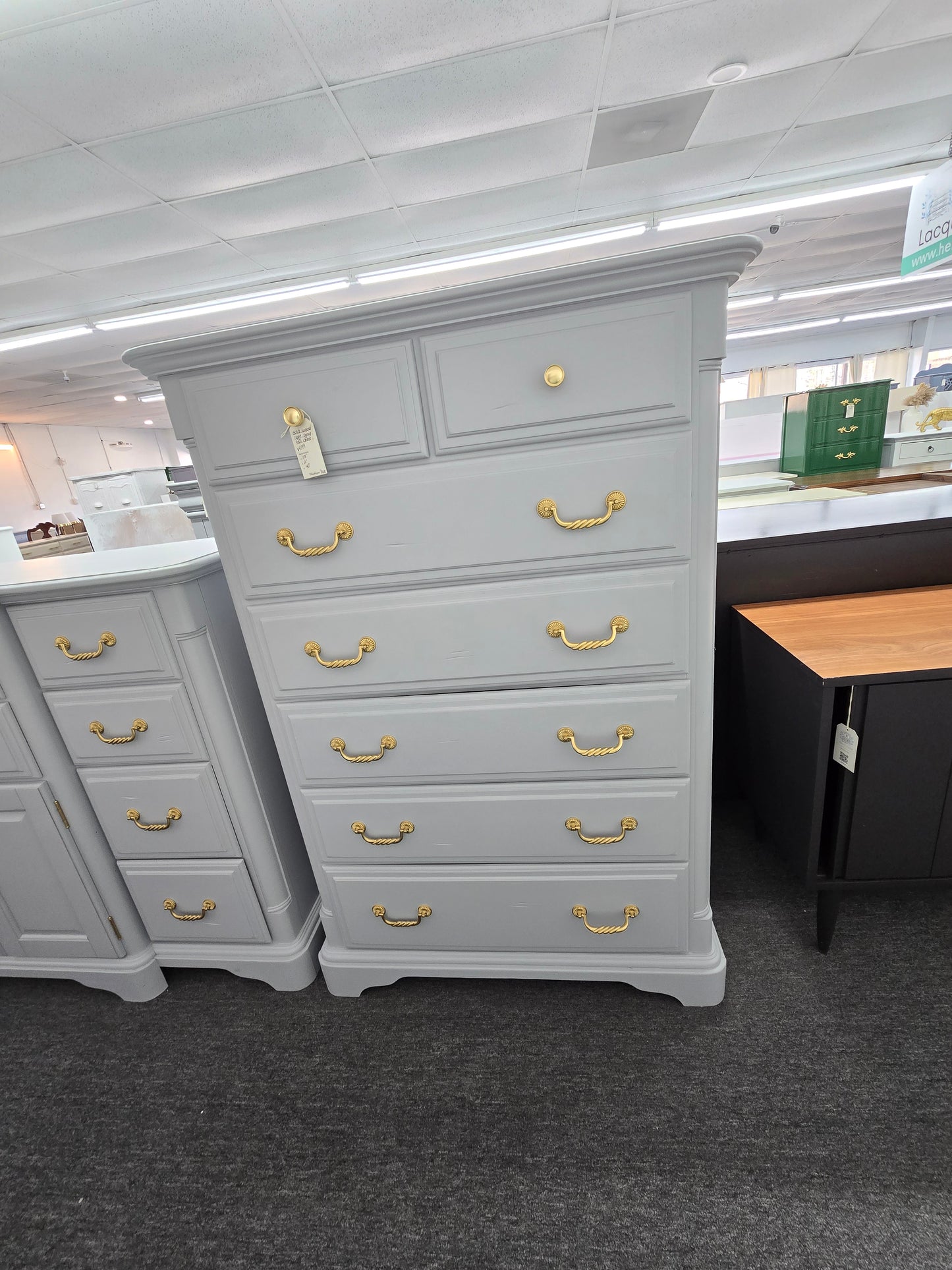 7 drawers gray tall chest