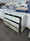 7 drawers minty green dresser
