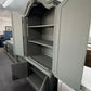 Pewter green carved armoire