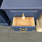 Legacy traditions navy blue pair of vintage nightstands