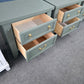 Pewter green farmhouse pair of nightstands