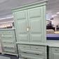 Havertys green bamboo armoire