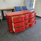 Gorgeous 9 drawers red dresser