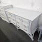 Light blue rattan dresser