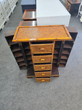 Bamboo vintage cabinet with side shelving