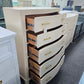 Cream lacquered bowfront chest