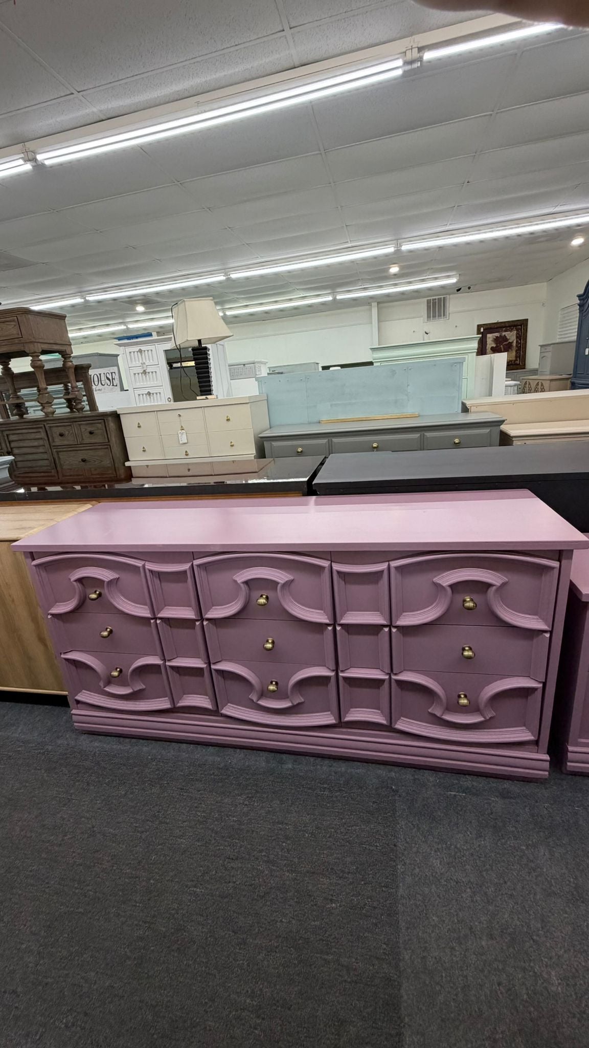 Purple vintage long dresser