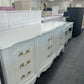 French provincial solid wood gray dresser