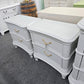 Kathy Ireland gray rattan pair of nightstands