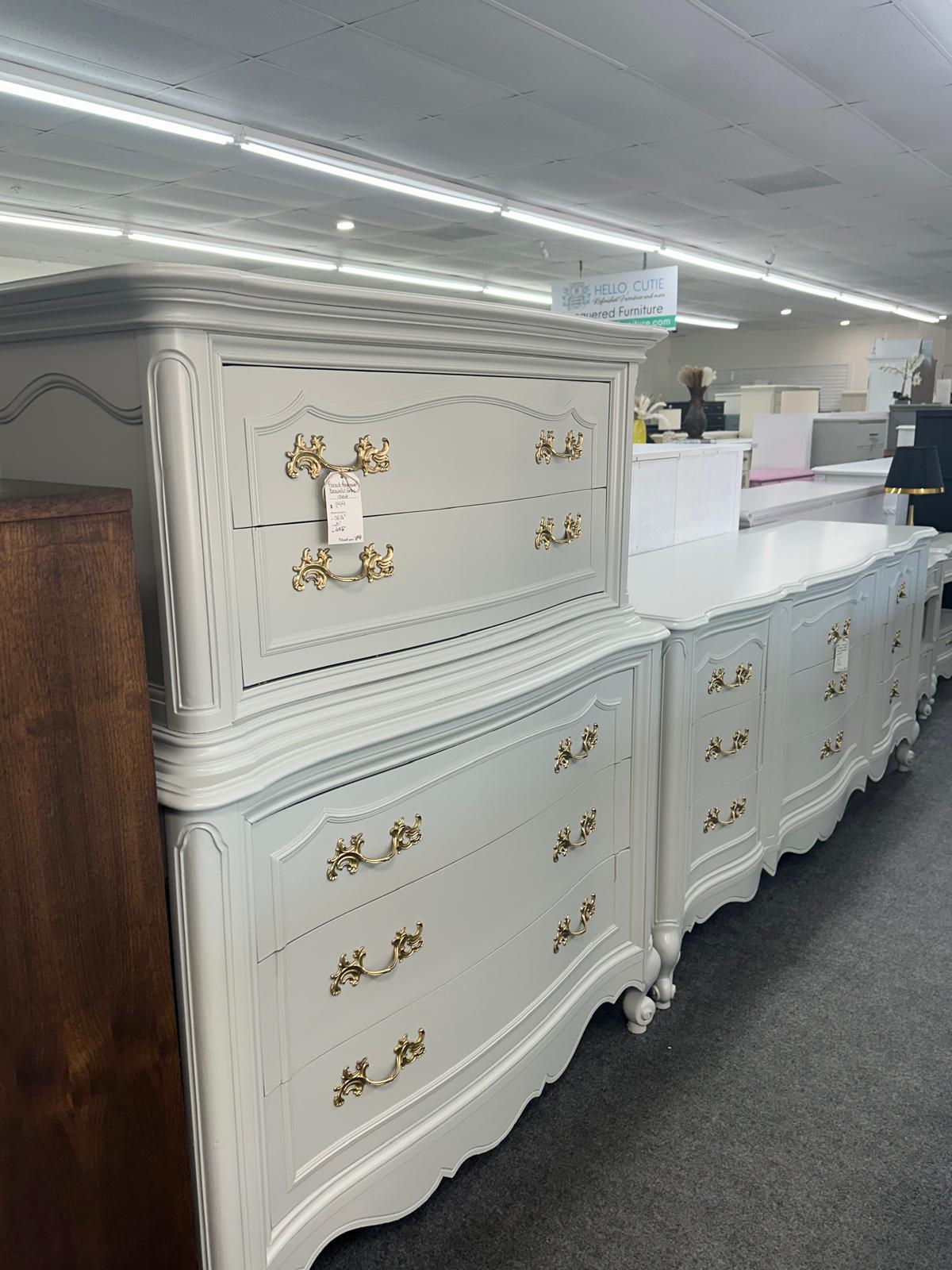 French provincial solid wood chest